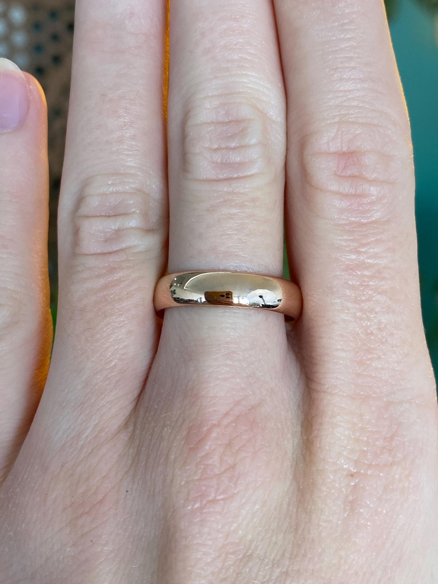 Vintage Solid 14k Rose Gold Ring Band - Size 9