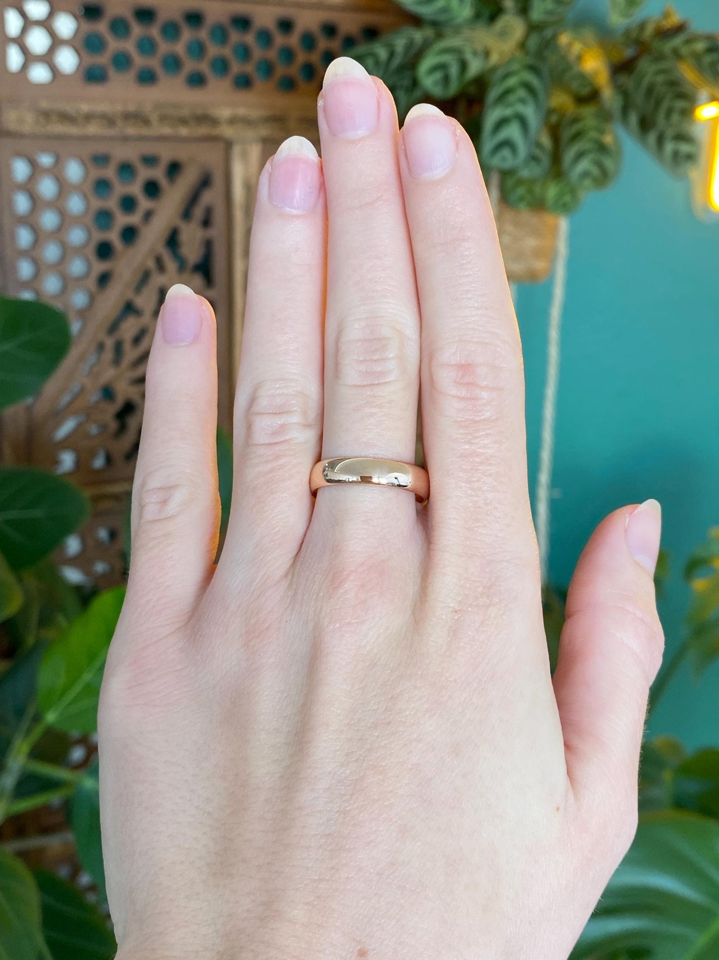 Vintage Solid 14k Rose Gold Ring Band - Size 9