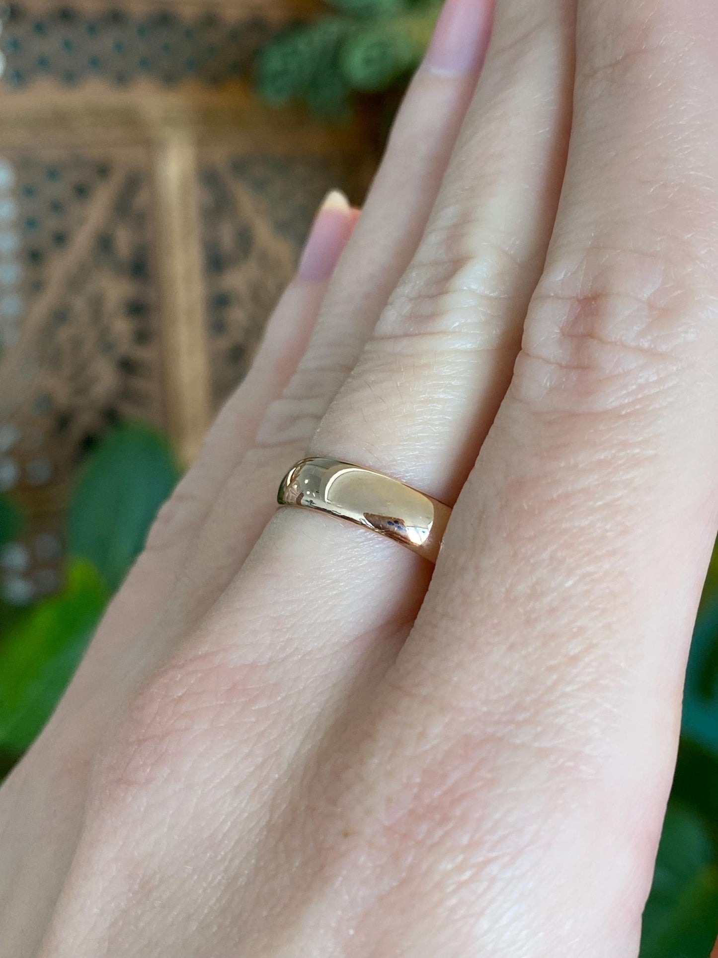 Vintage Solid 14k Rose Gold Ring Band - Size 9