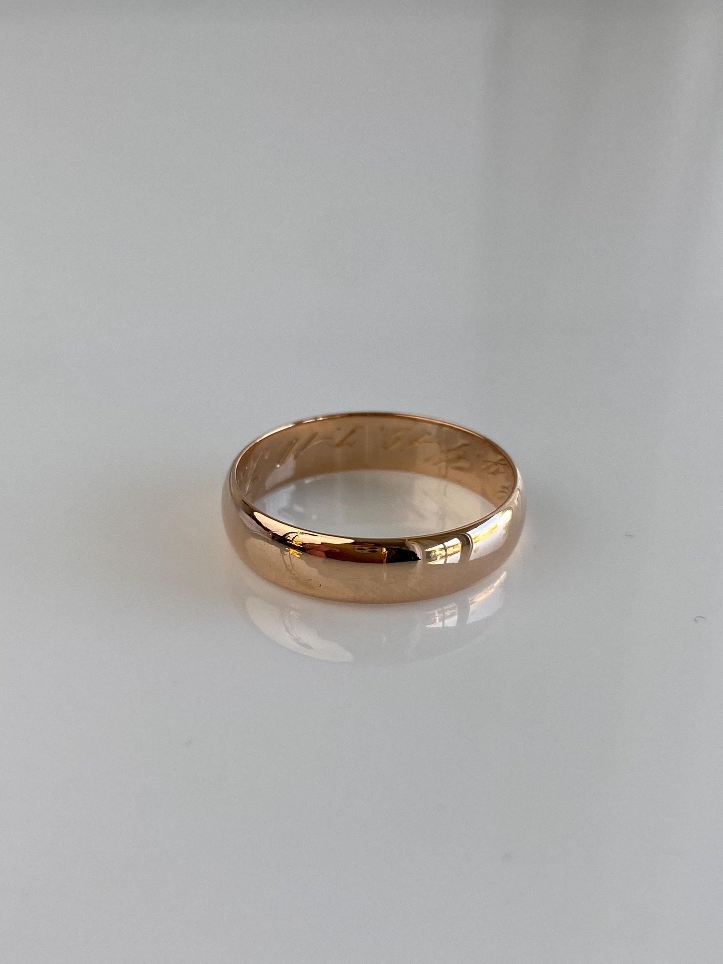 Vintage Solid 14k Rose Gold Ring Band - Size 9