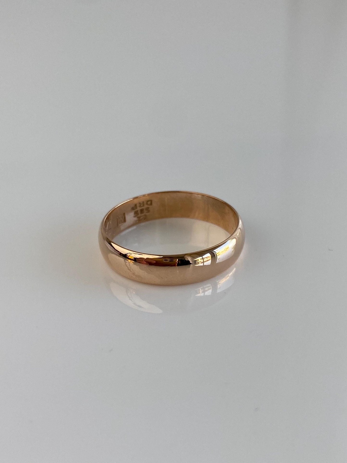 Vintage Solid 14k Rose Gold Ring Band - Size 9