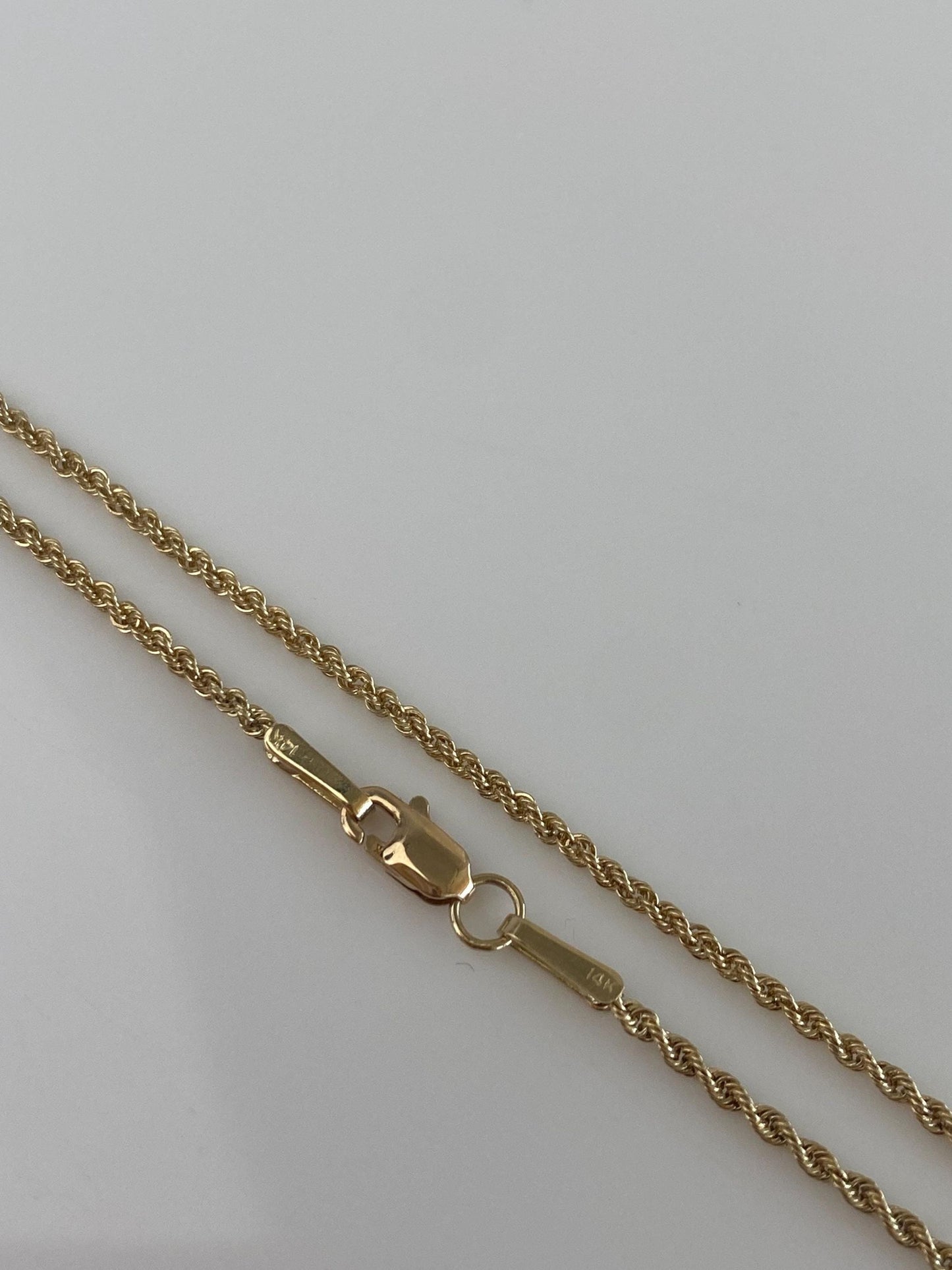 Vintage Solid 14k Yellow Gold Dainty Rope Chain Bracelet - 7 inches