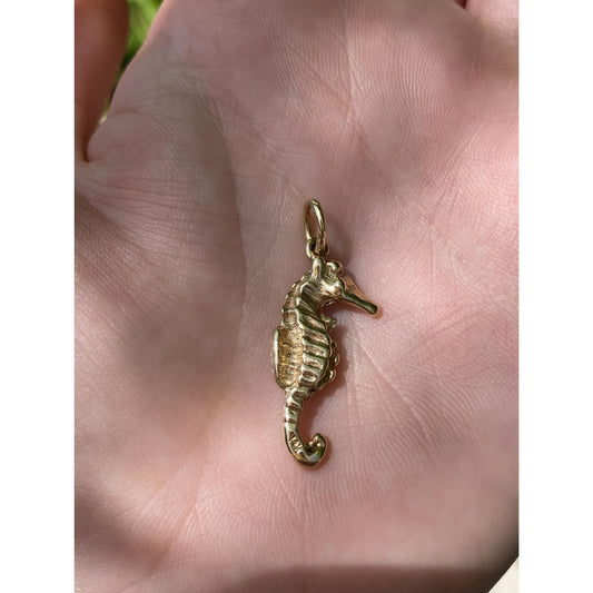 Vintage Solid 10k Yellow Gold Seahorse Charm
