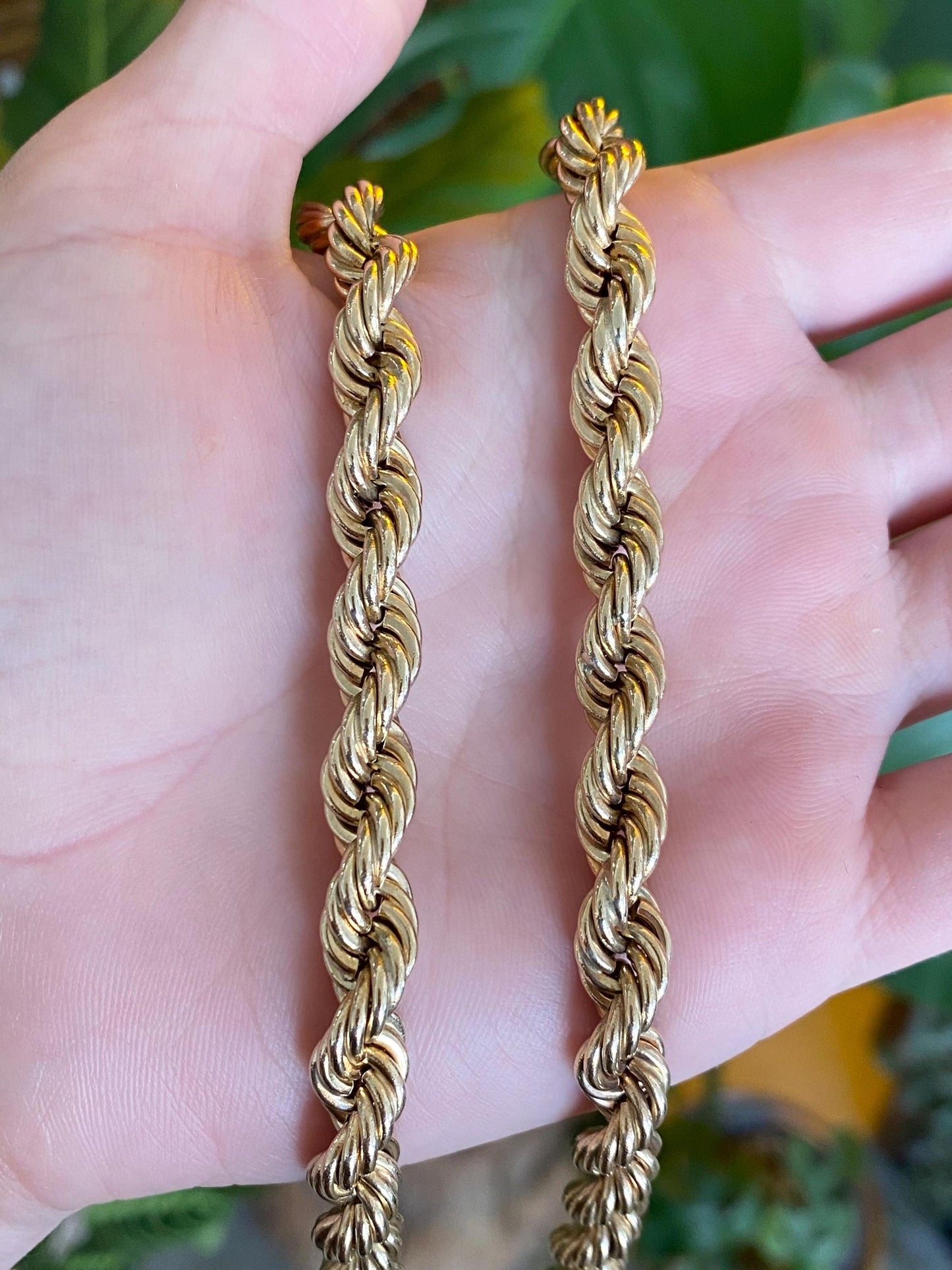 Vintage 14k Yellow Gold Chunky Rope Chain Necklace - 30.5 inches