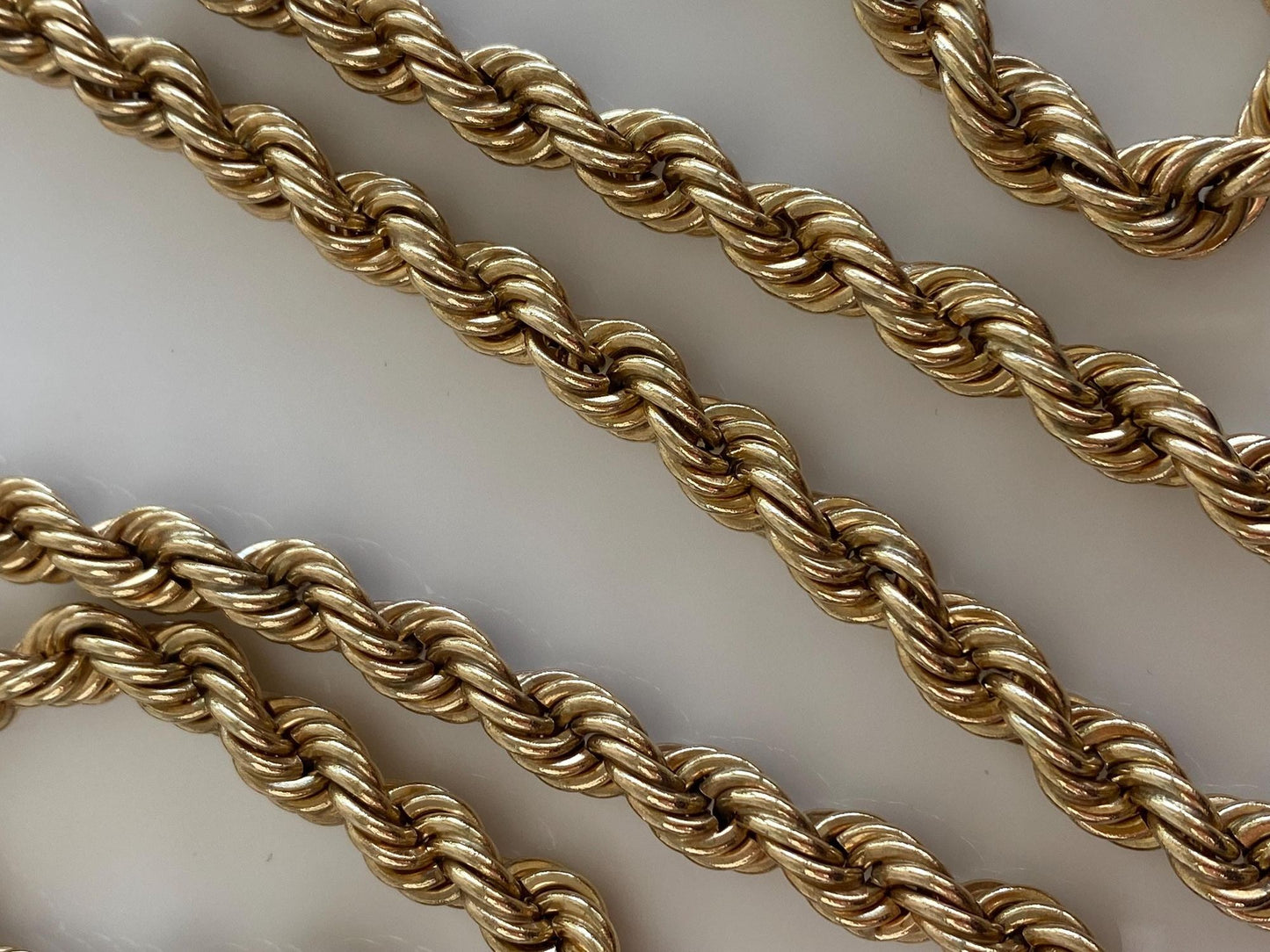 Vintage 14k Yellow Gold Chunky Rope Chain Necklace - 30.5 inches