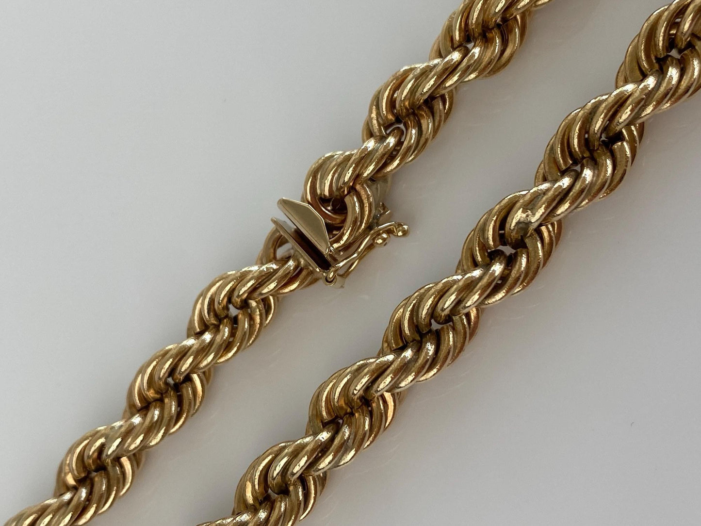 Vintage 14k Yellow Gold Chunky Rope Chain Necklace - 30.5 inches