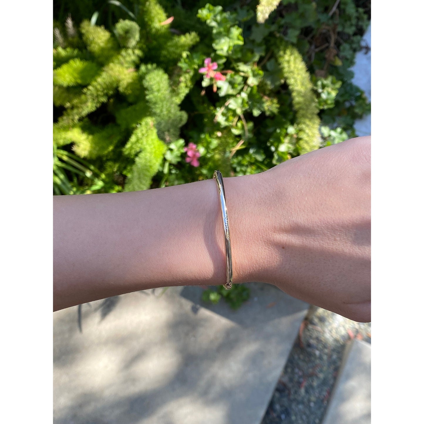 Vintage Solid 14k Yellow Gold Curved ID Rope Chain Bracelet - 6.75 inches