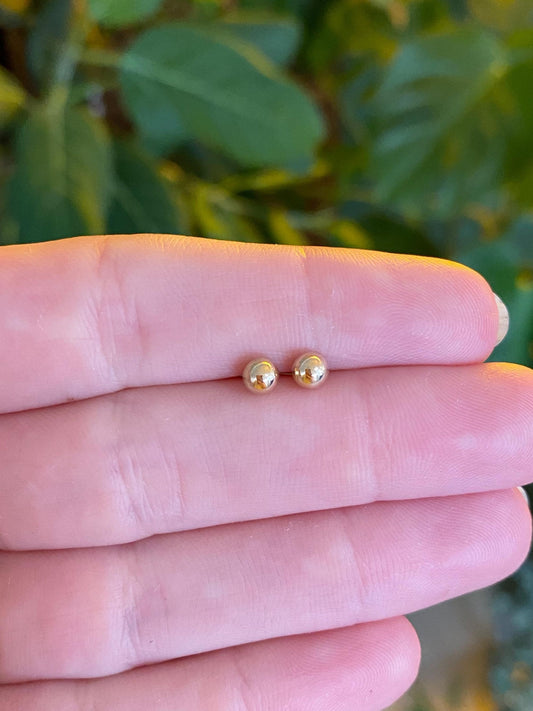 Vintage 10k Yellow Gold Ball Stud Earrings