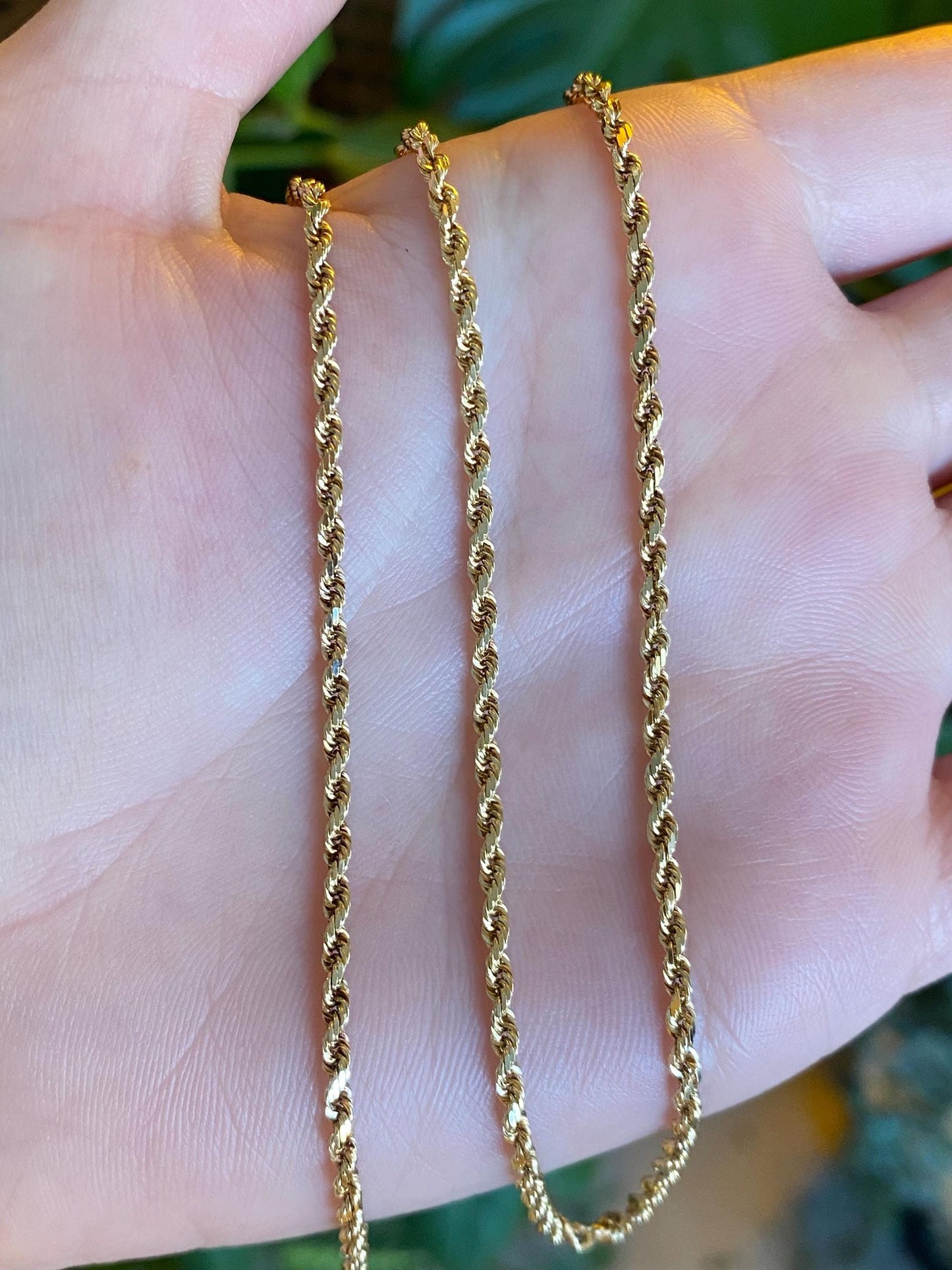 Vintage Solid 14k Yellow Gold Rope Chain Necklace - 20.75 inches