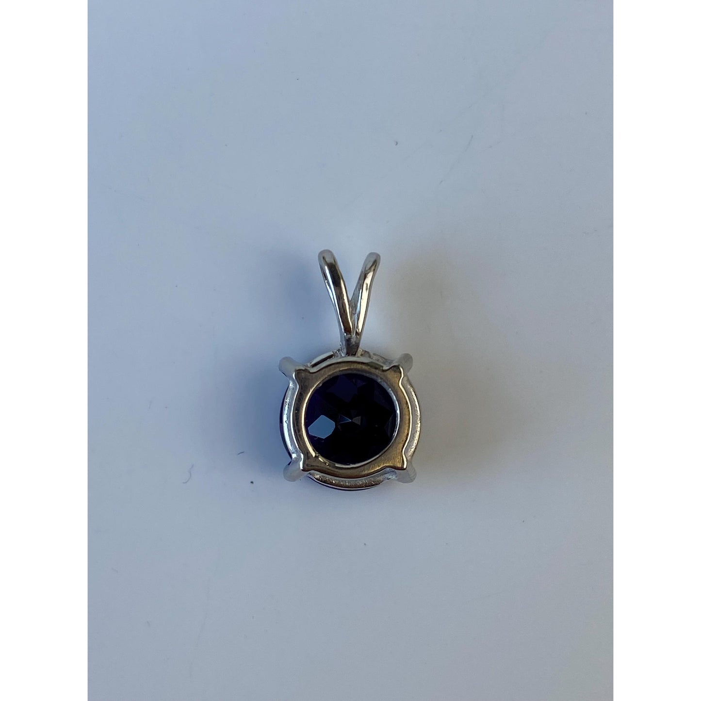 Vintage Solid 14k White Gold Amethyst Charm