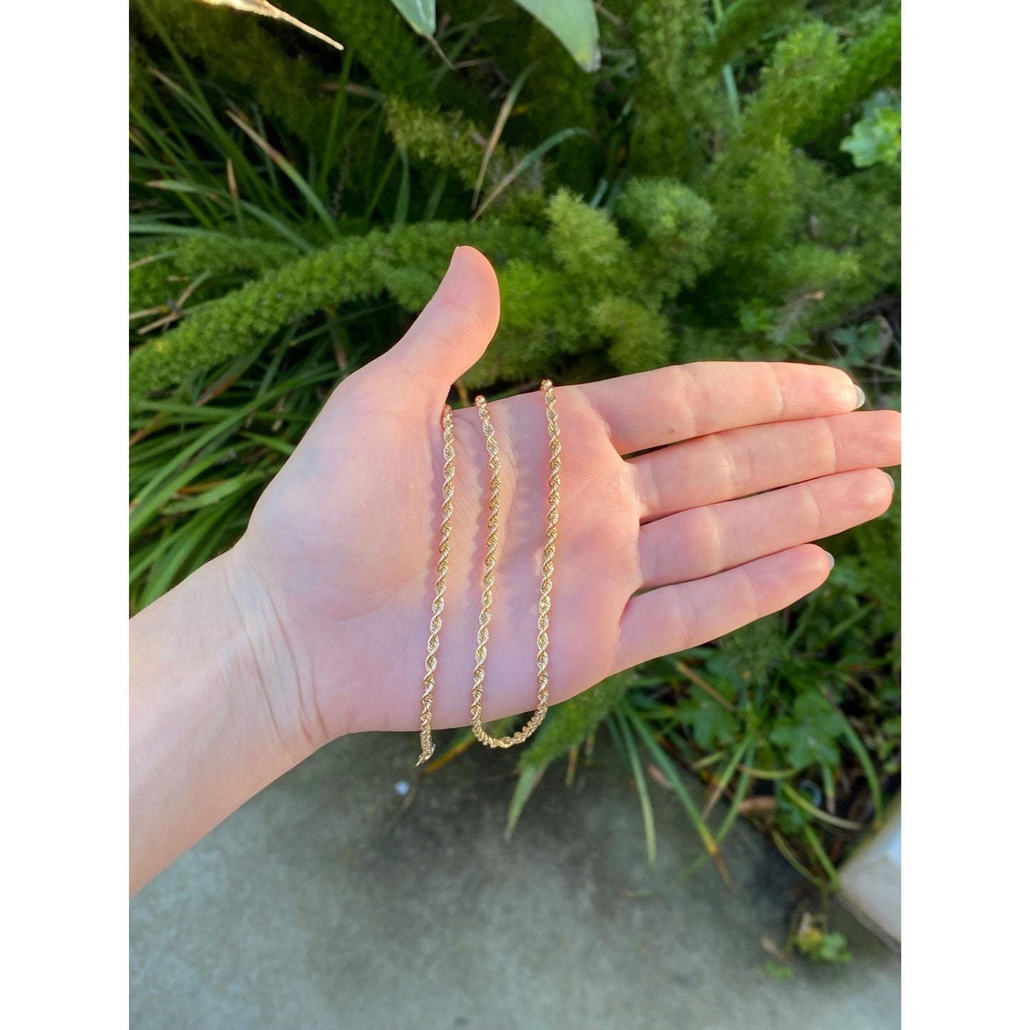 Vintage Solid 14k Yellow Gold Rope Chain Necklace - 24.25 inches