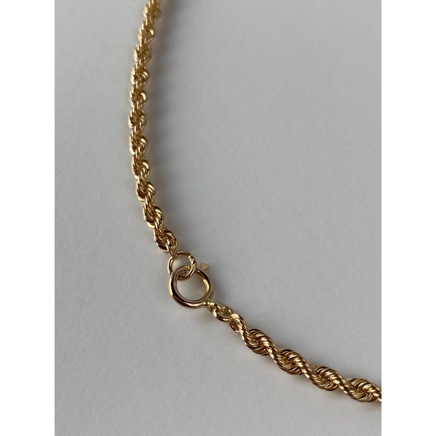 Vintage Solid 14k Yellow Gold Rope Chain Necklace - 24.25 inches