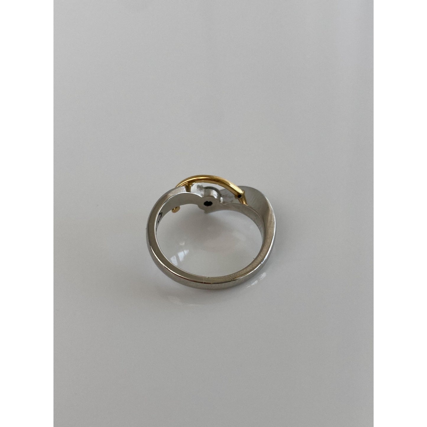 Vintage Solid 18k Yellow Gold & Platinum Diamond Ring - Size 4.75