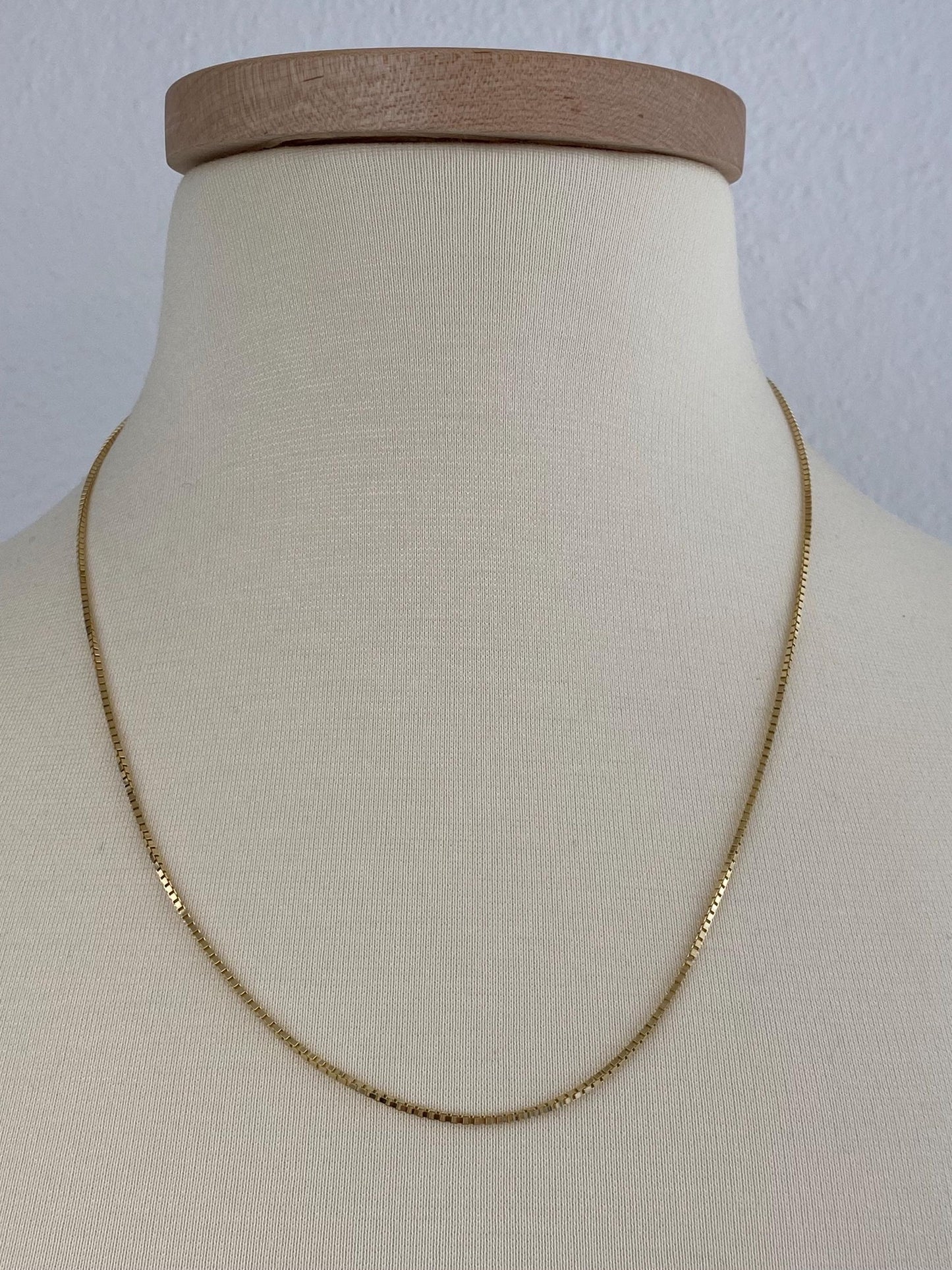Vintage Solid 14k Yellow Gold Box Chain Necklace - 21.25 inches
