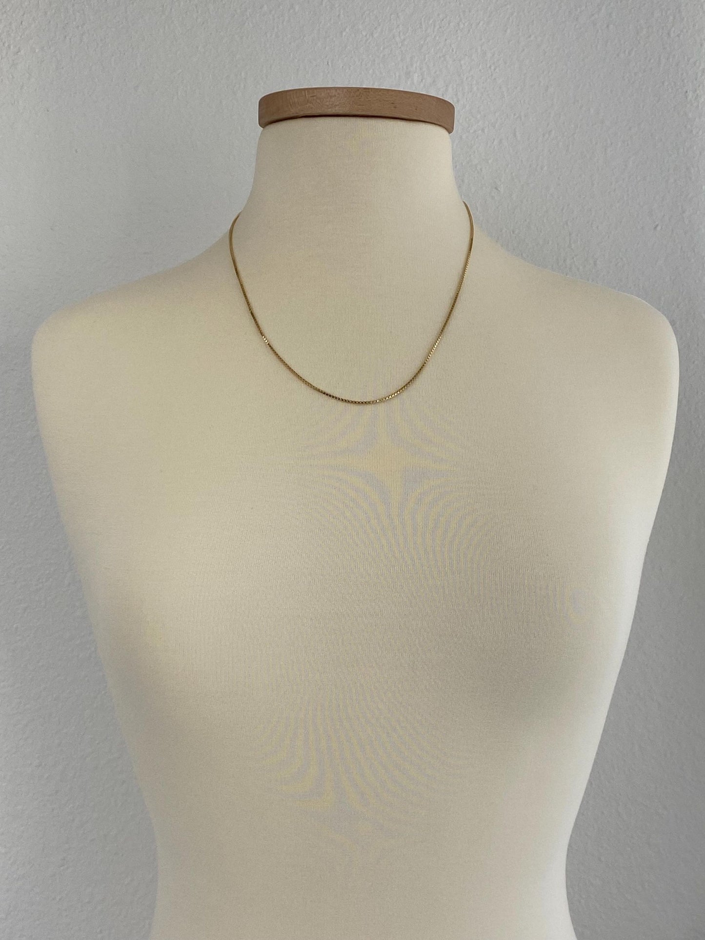 Vintage Solid 14k Yellow Gold Box Chain Necklace - 21.25 inches