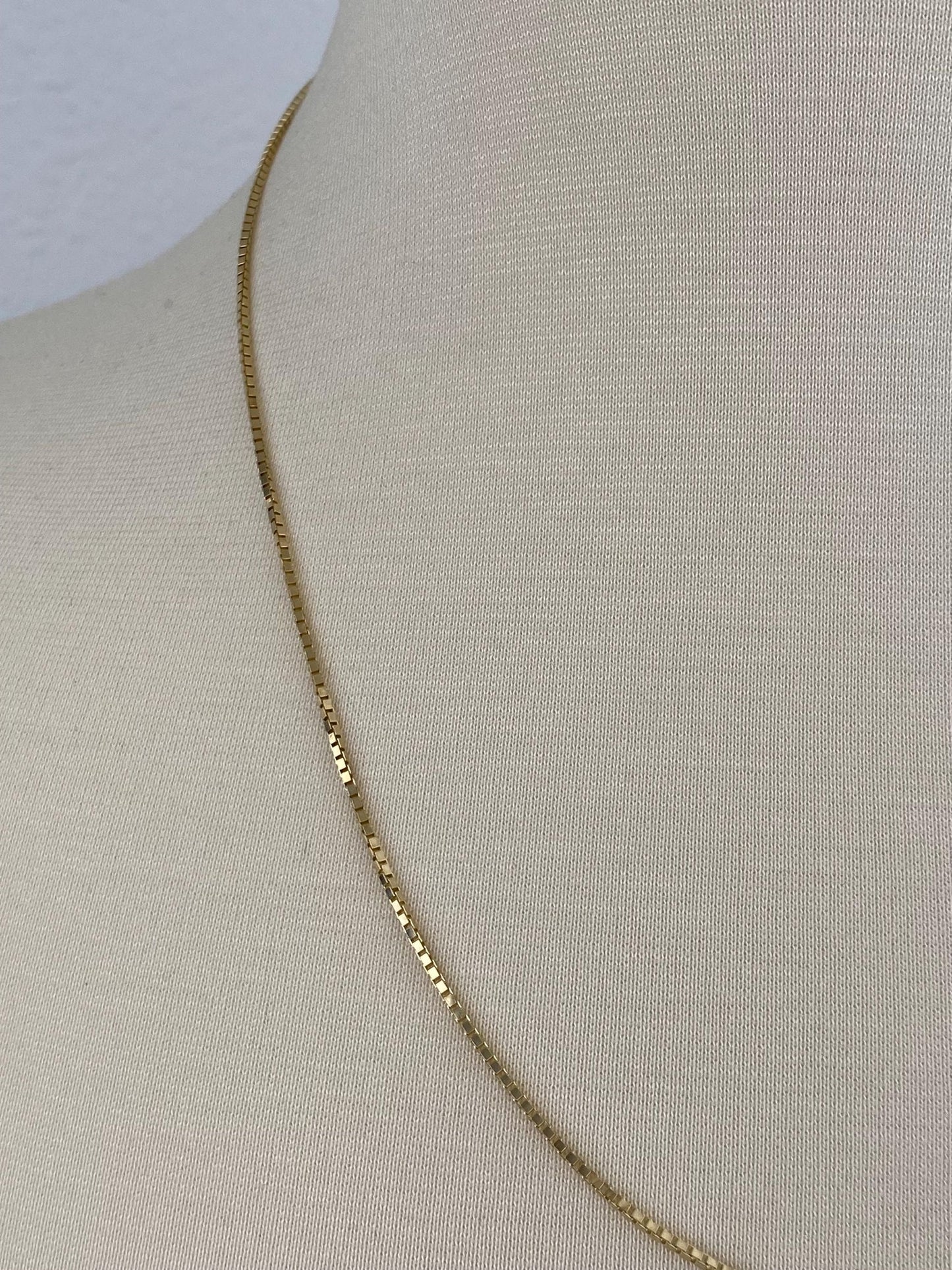 Vintage Solid 14k Yellow Gold Box Chain Necklace - 21.25 inches