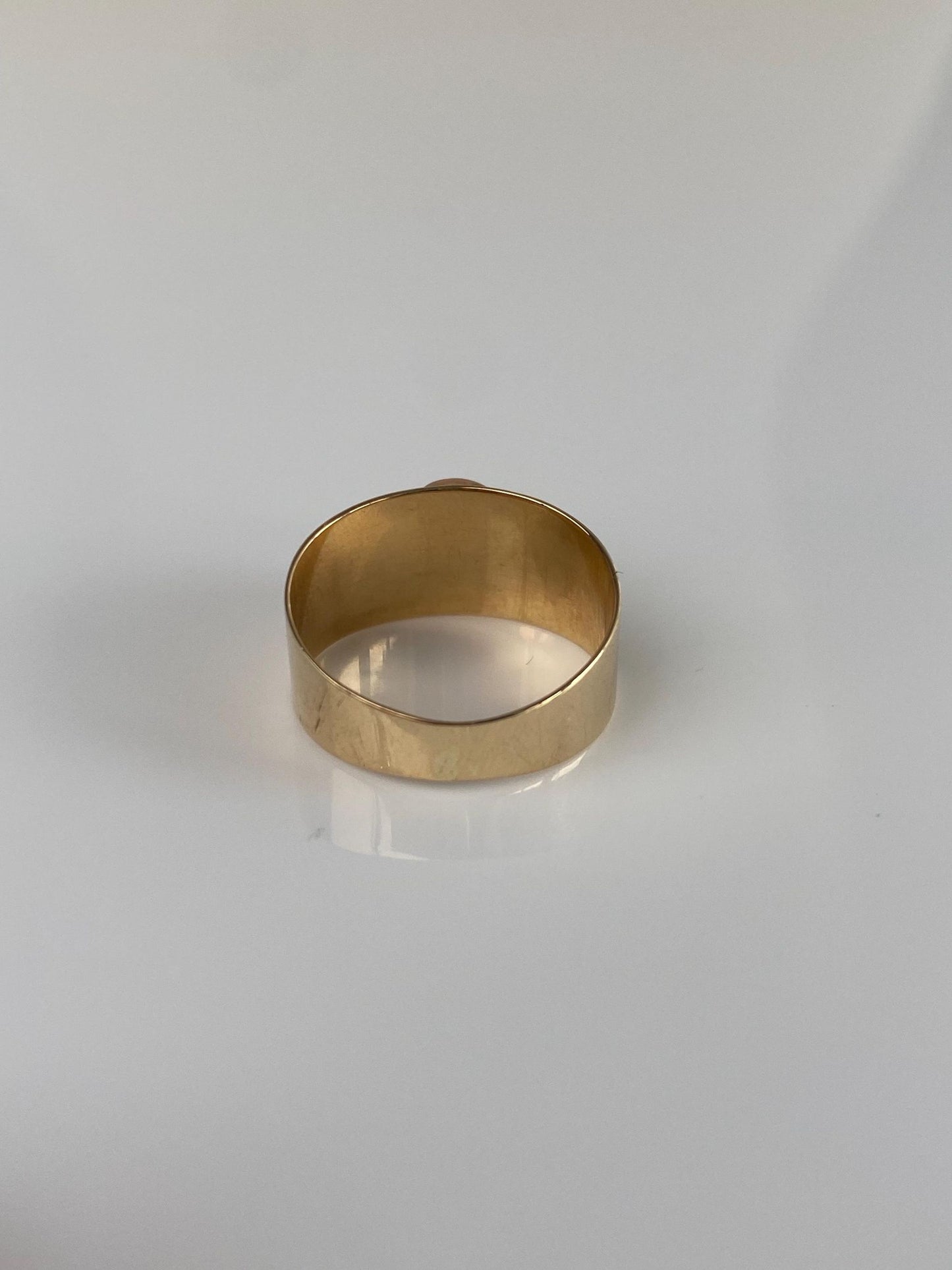 Vintage Solid 14k Rosey Gold Ruby Pearl Ring - Size 5.5