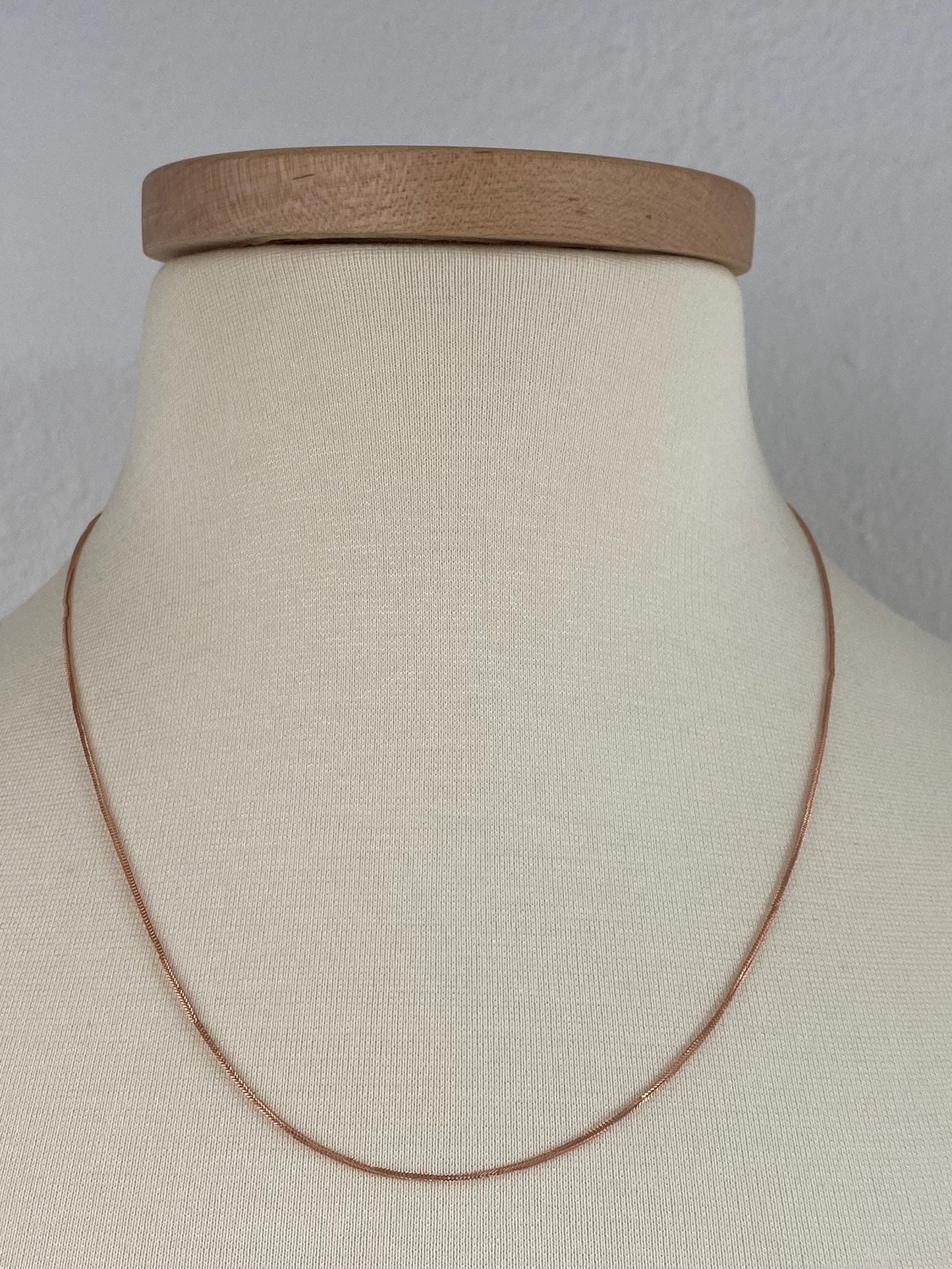 Vintage Solid 14k Rose Gold Wheat Chain Necklace - 20.25 inches
