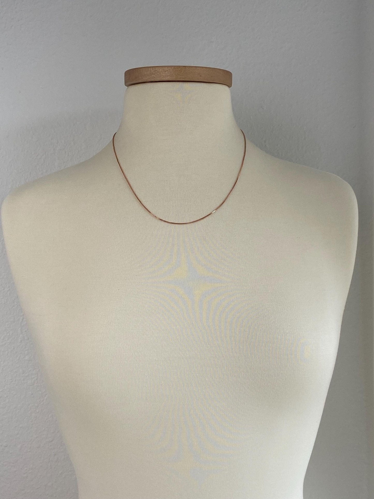 Vintage Solid 14k Rose Gold Wheat Chain Necklace - 20.25 inches