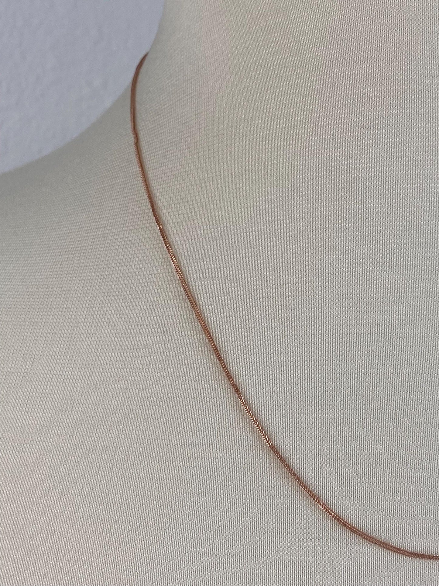 Vintage Solid 14k Rose Gold Wheat Chain Necklace - 20.25 inches