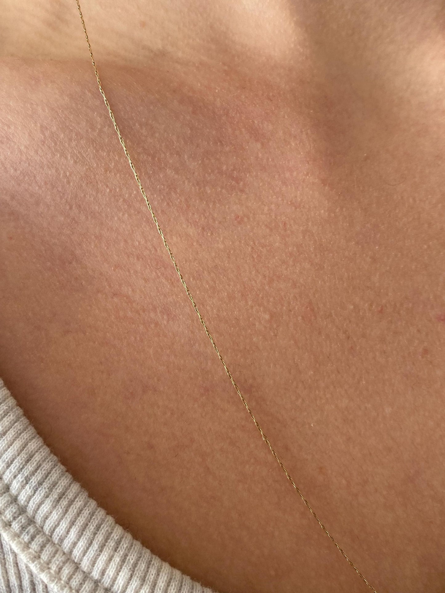 Vintage Solid 10k Yellow Gold Dainty Chain Necklace - 22.75 inches