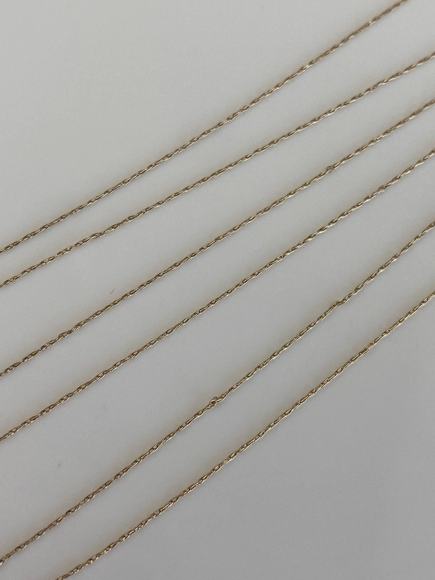 Vintage Solid 10k Yellow Gold Dainty Chain Necklace - 22.75 inches