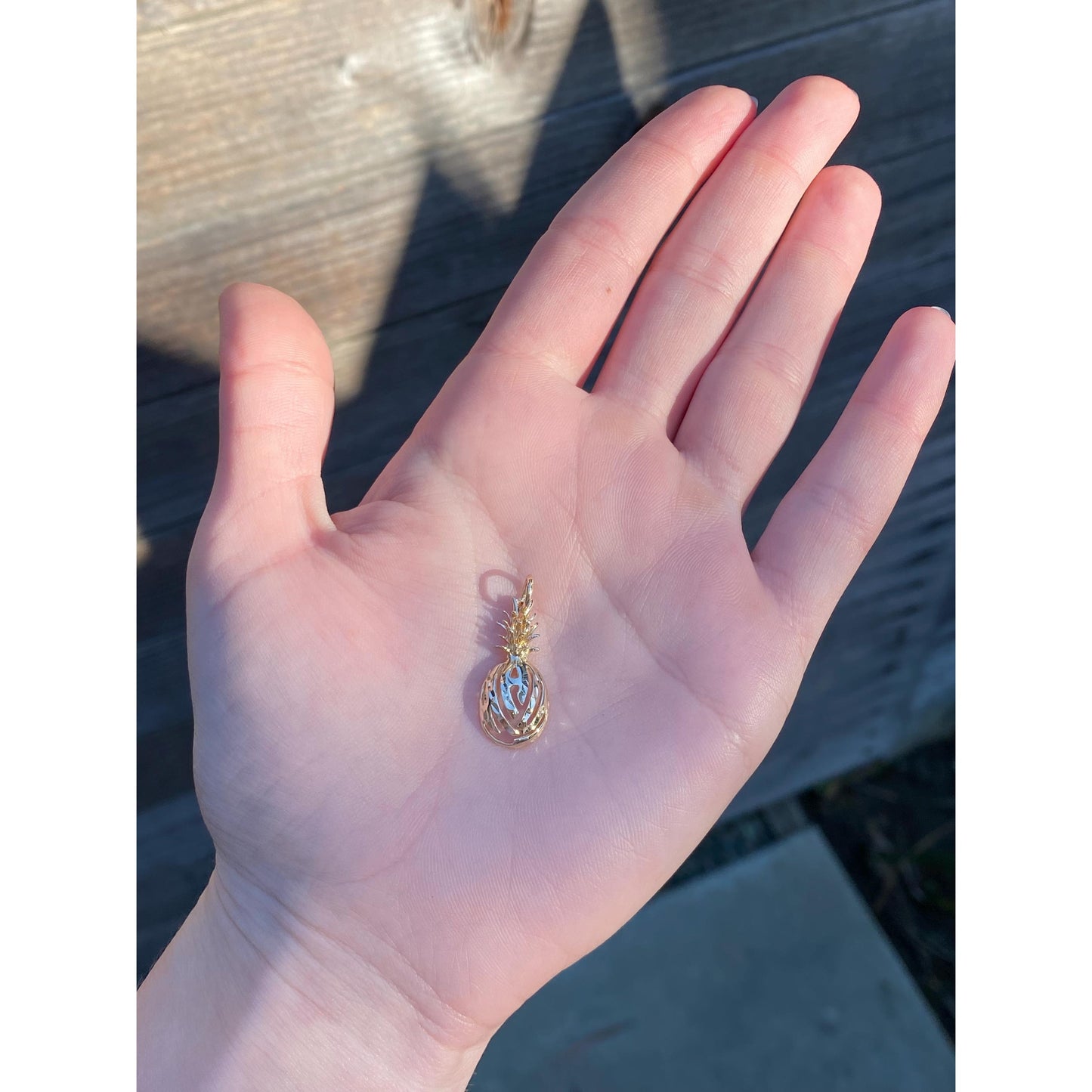 Vintage Solid 14k Yellow Gold Pineapple Charm