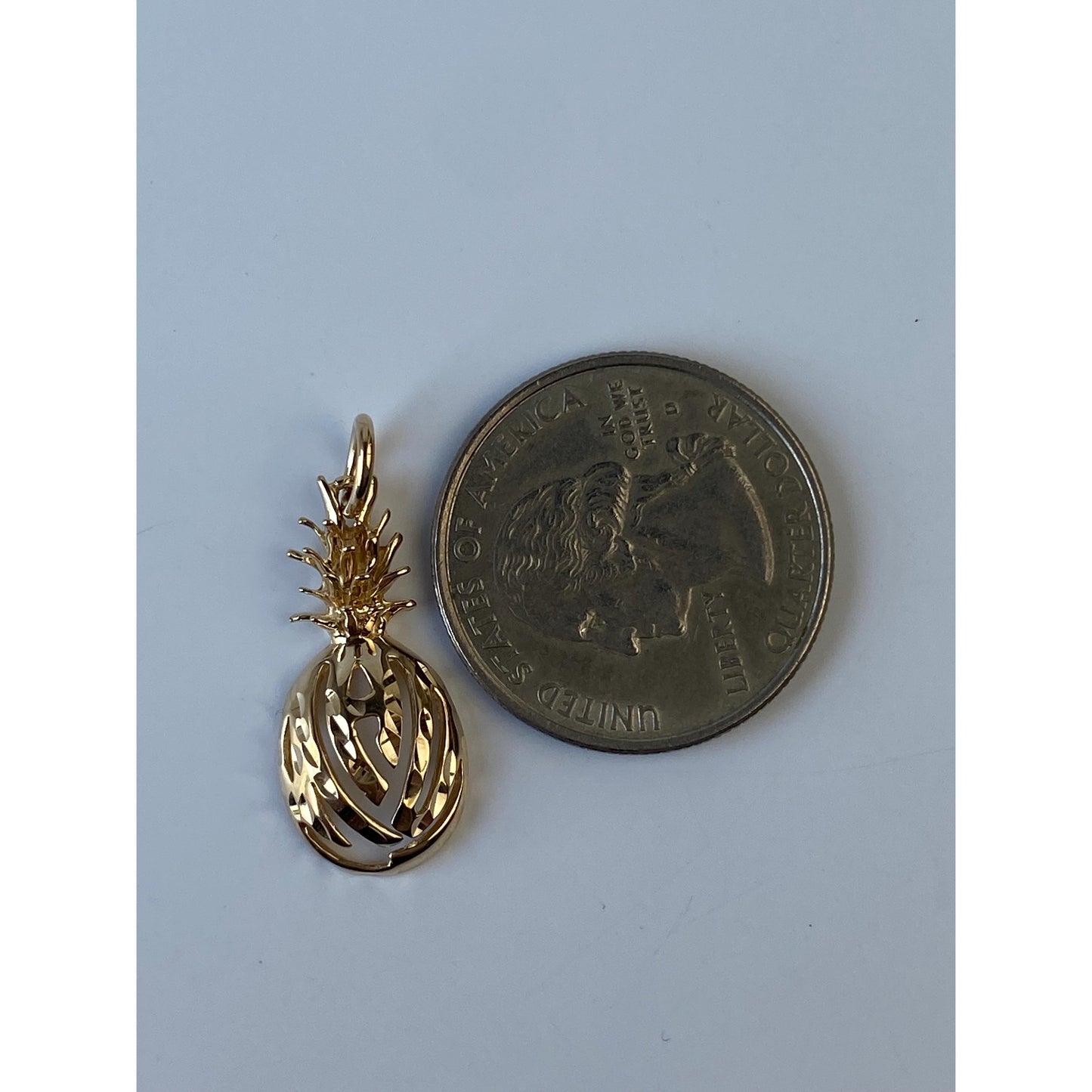Vintage Solid 14k Yellow Gold Pineapple Charm