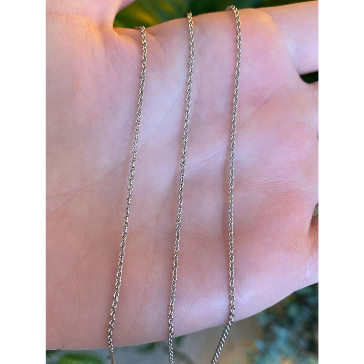 Vintage Solid 14k White Gold Rolo Chain Necklace - 25.75 inches