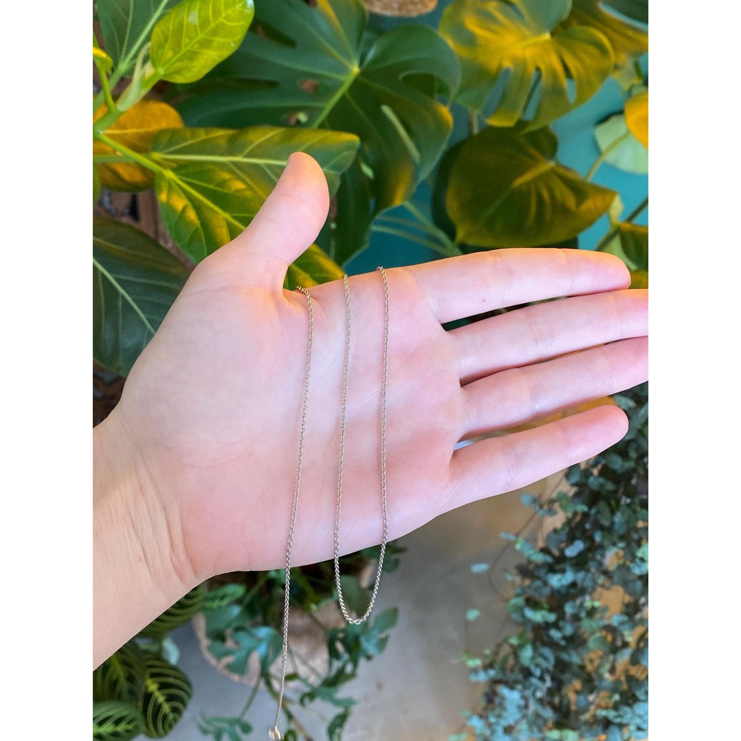 Vintage Solid 14k White Gold Rolo Chain Necklace - 25.75 inches