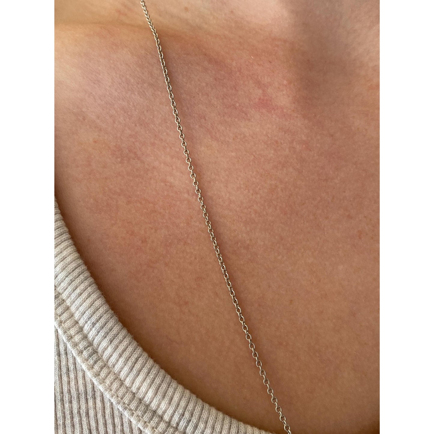 Vintage Solid 14k White Gold Rolo Chain Necklace - 25.75 inches