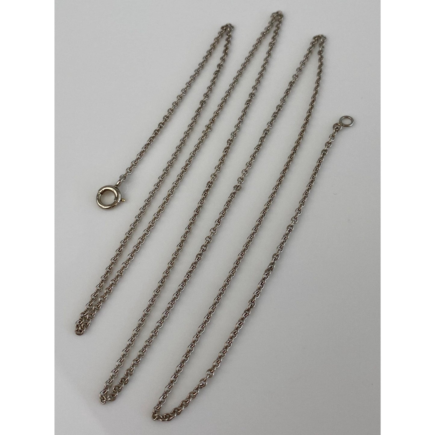 Vintage Solid 14k White Gold Rolo Chain Necklace - 25.75 inches