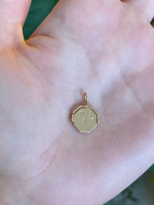 Vintage Solid 10k Yellow Gold 'I Love You' Charm