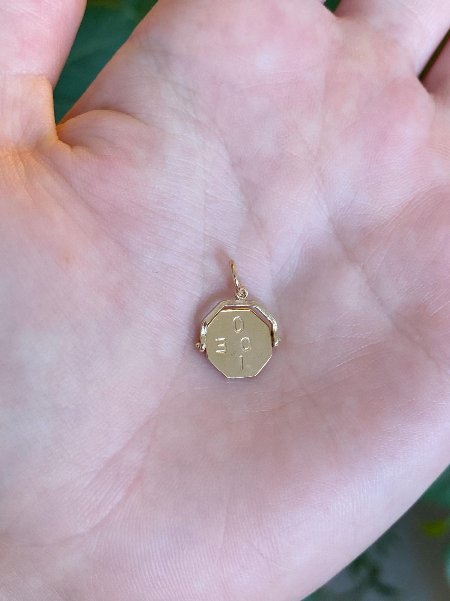 Vintage Solid 10k Yellow Gold 'I Love You' Charm