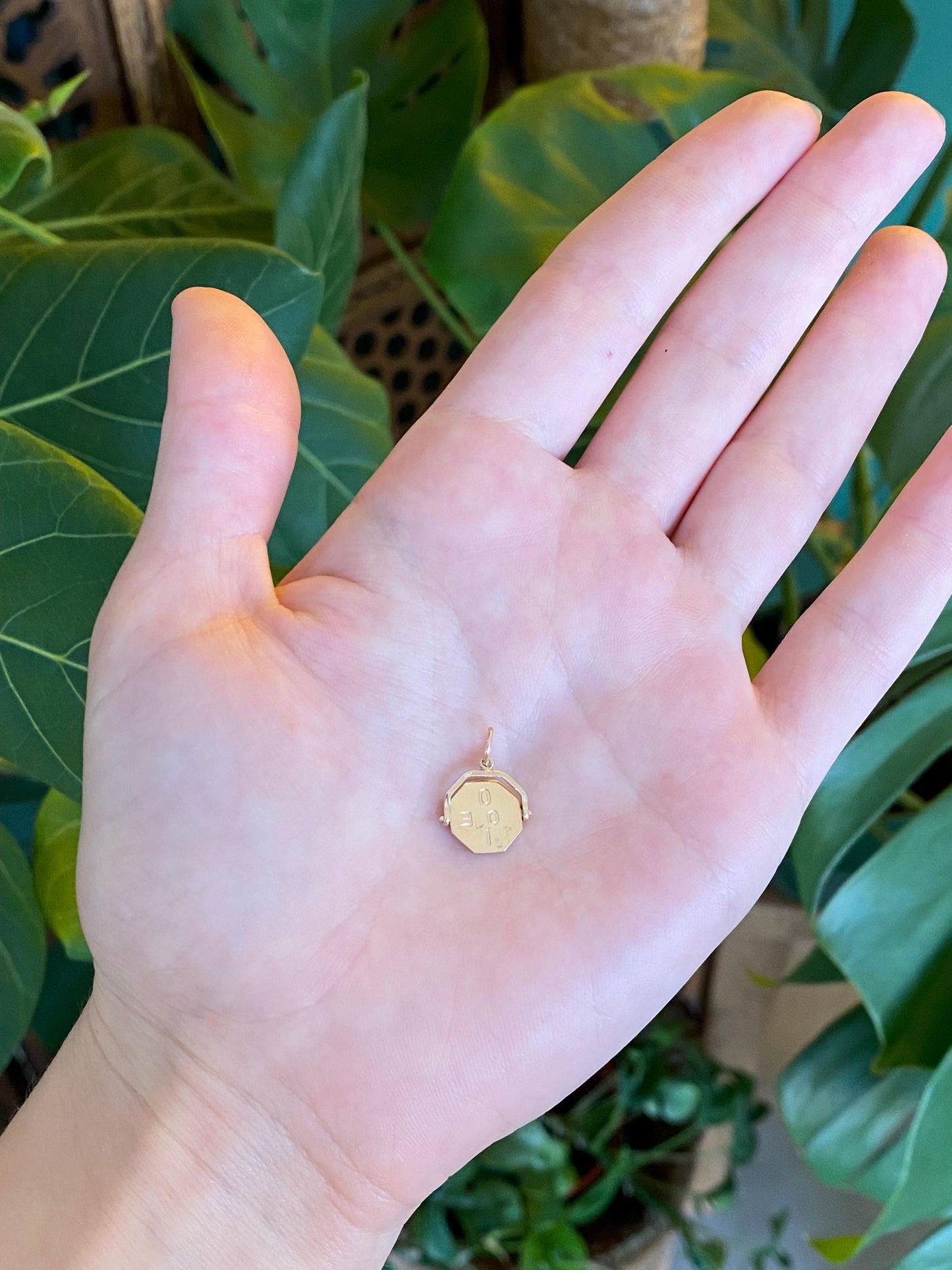 Vintage Solid 10k Yellow Gold 'I Love You' Charm