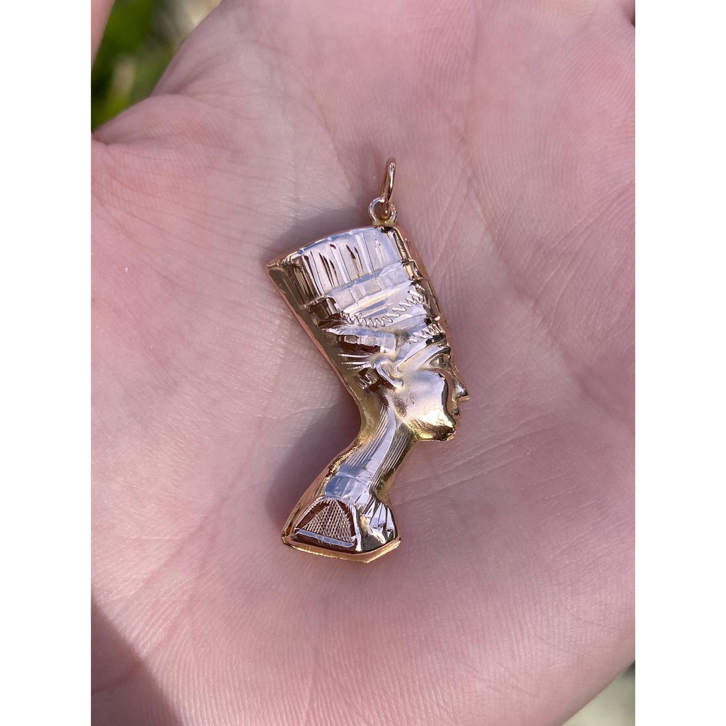 Vintage 14k Rose Gold Egyptian Nefertiti Charm