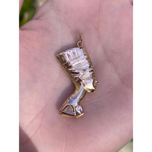 Vintage 14k Rose Gold Egyptian Nefertiti Charm