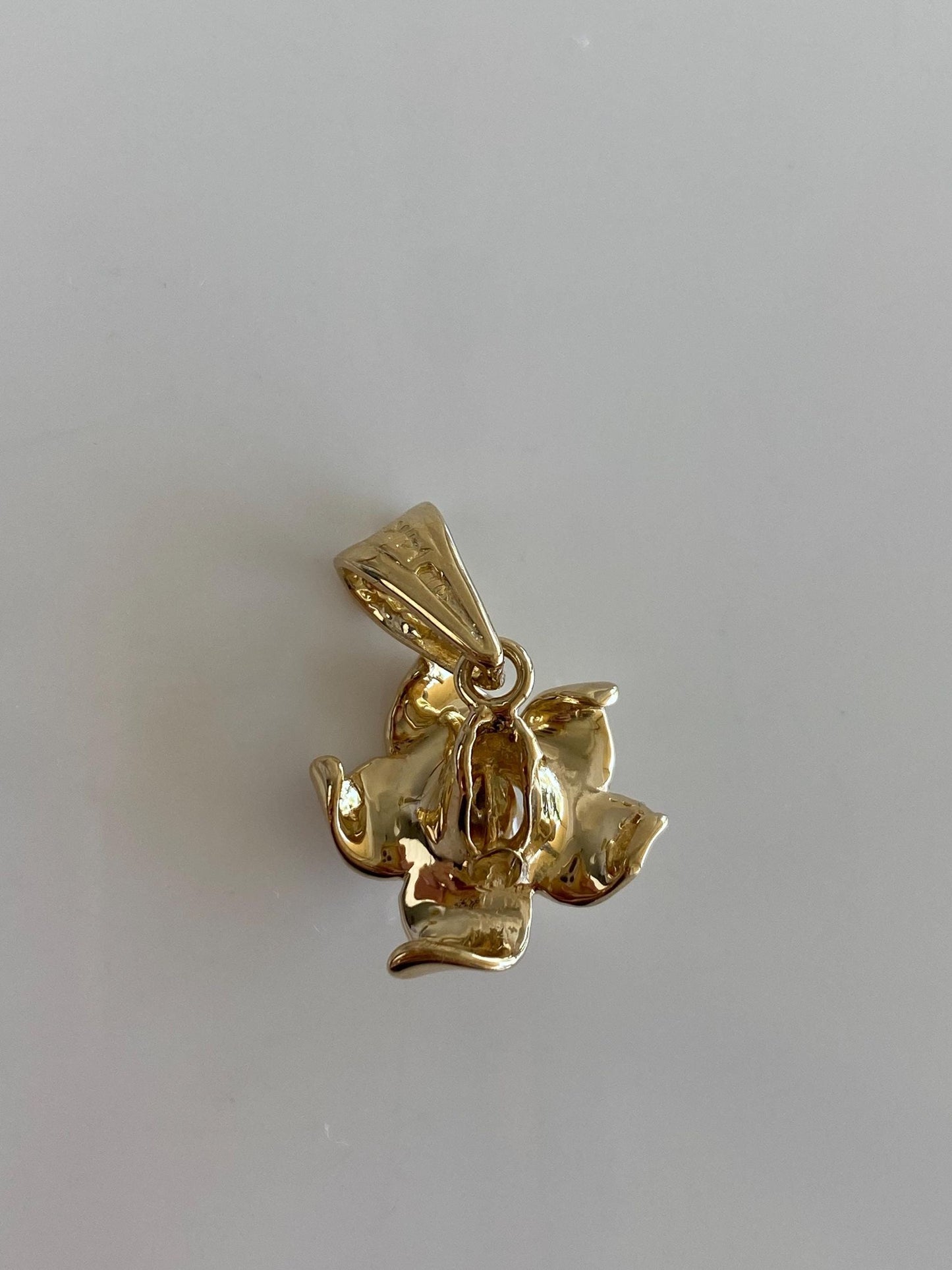 Vintage Solid 14k Yellow Gold Diamond Cluster Flower Charm