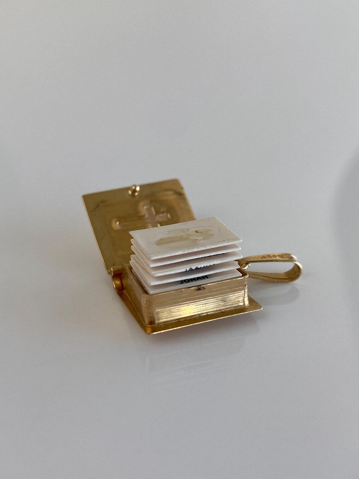 Vintage Solid 14k Yellow Gold Bible Charm