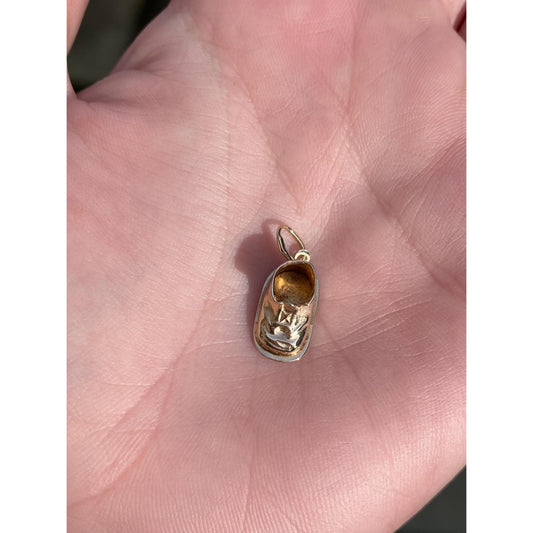 Vintage Solid 14k Yellow Gold Baby Shoe Charm