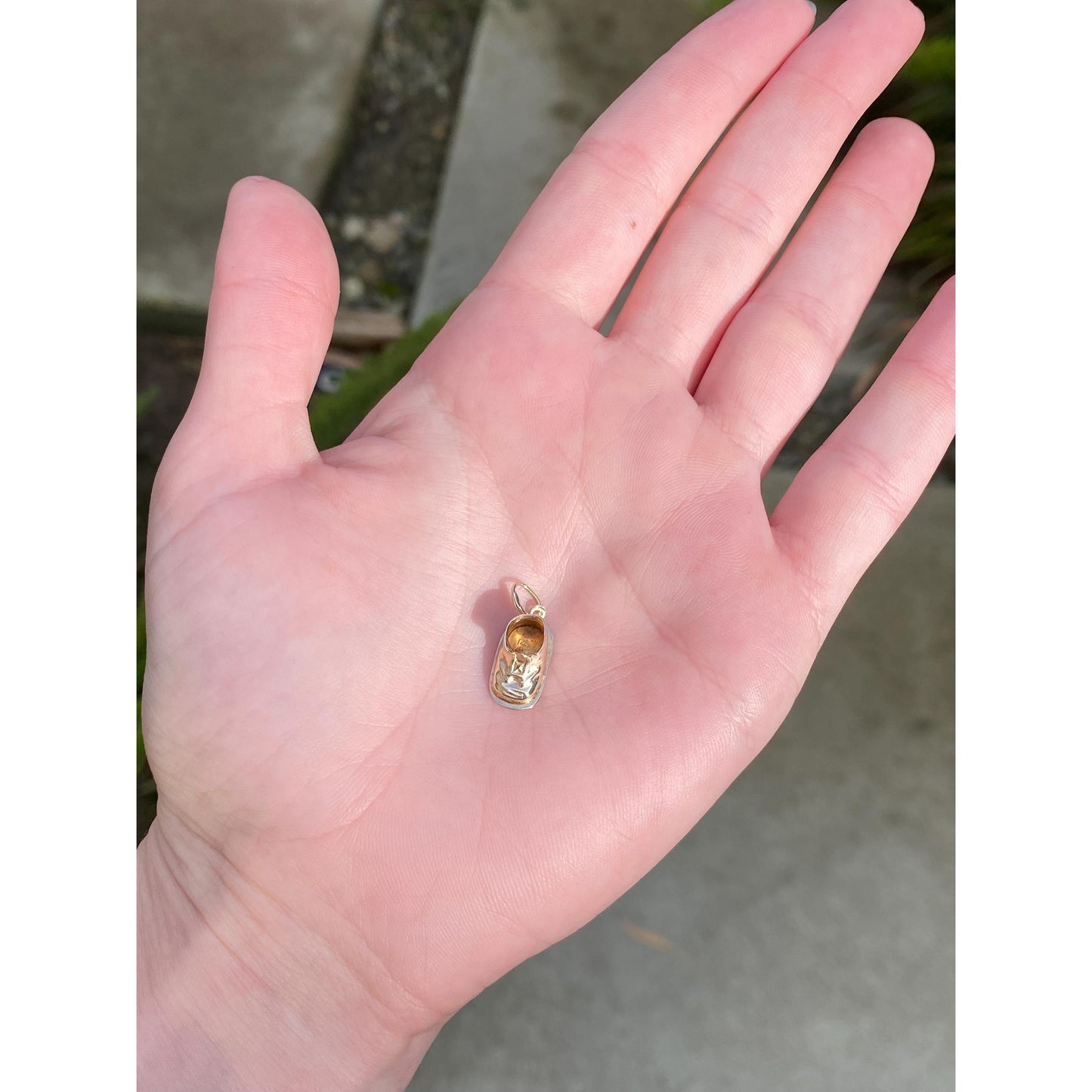 Vintage Solid 14k Yellow Gold Baby Shoe Charm