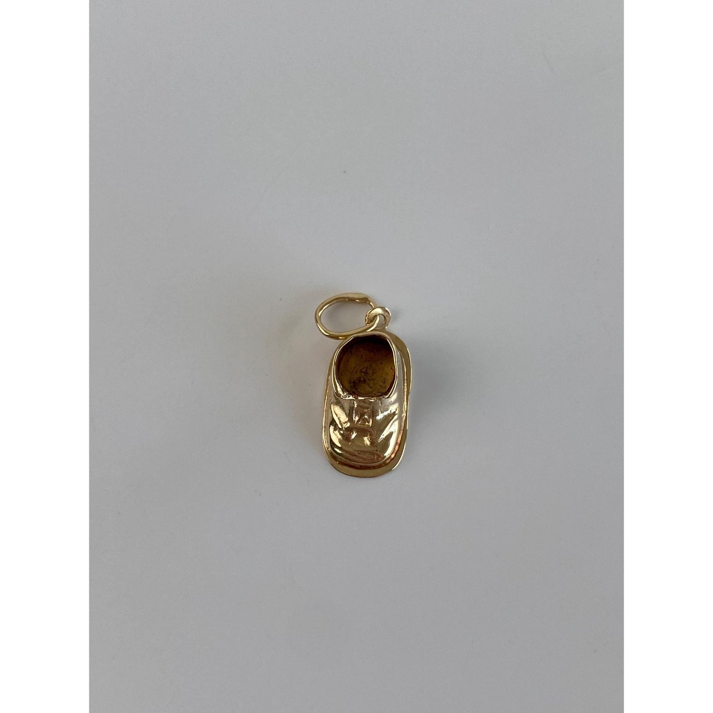 Vintage Solid 14k Yellow Gold Baby Shoe Charm