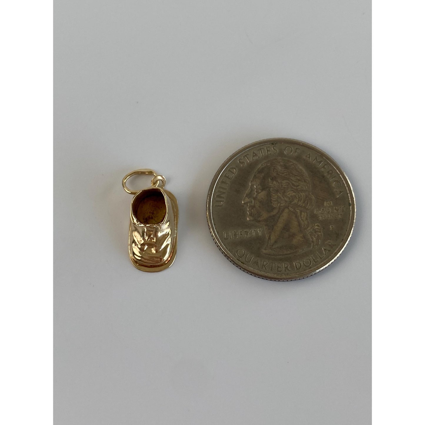 Vintage Solid 14k Yellow Gold Baby Shoe Charm