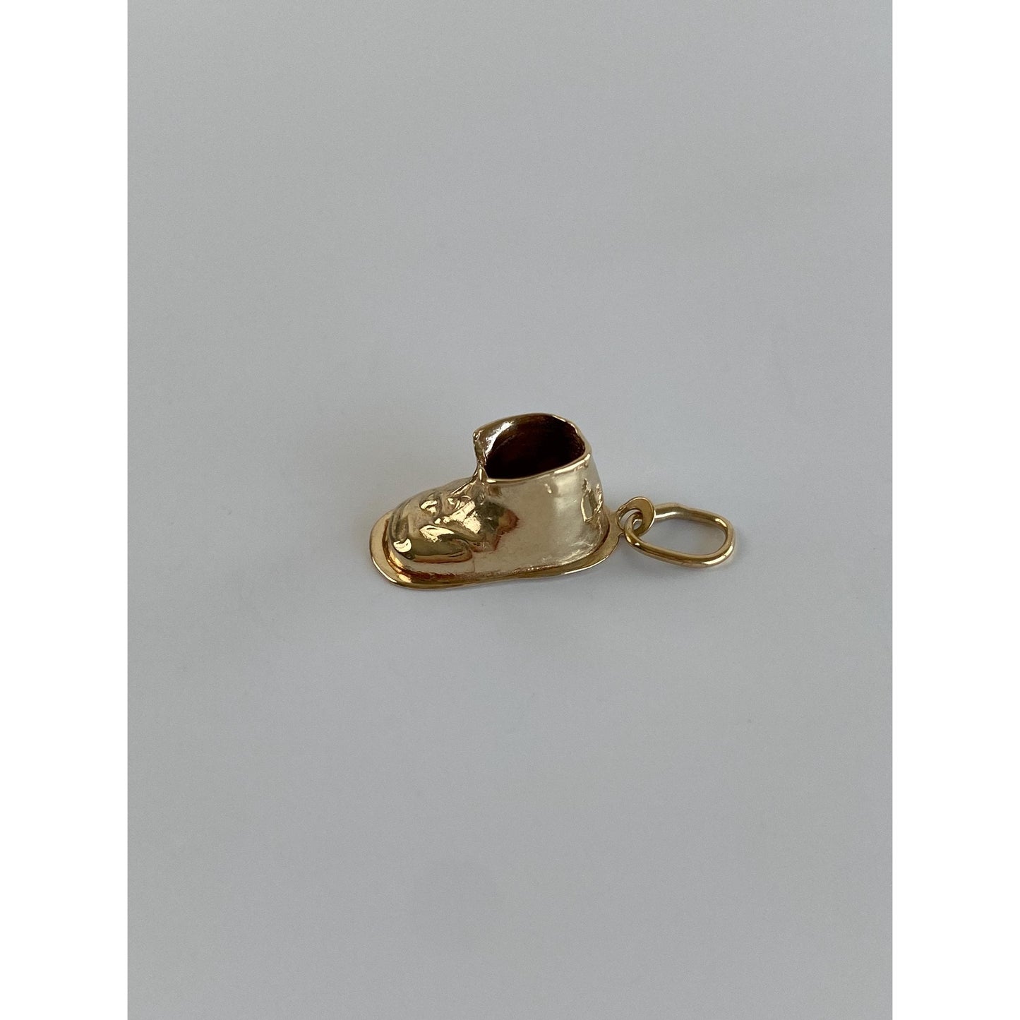 Vintage Solid 14k Yellow Gold Baby Shoe Charm