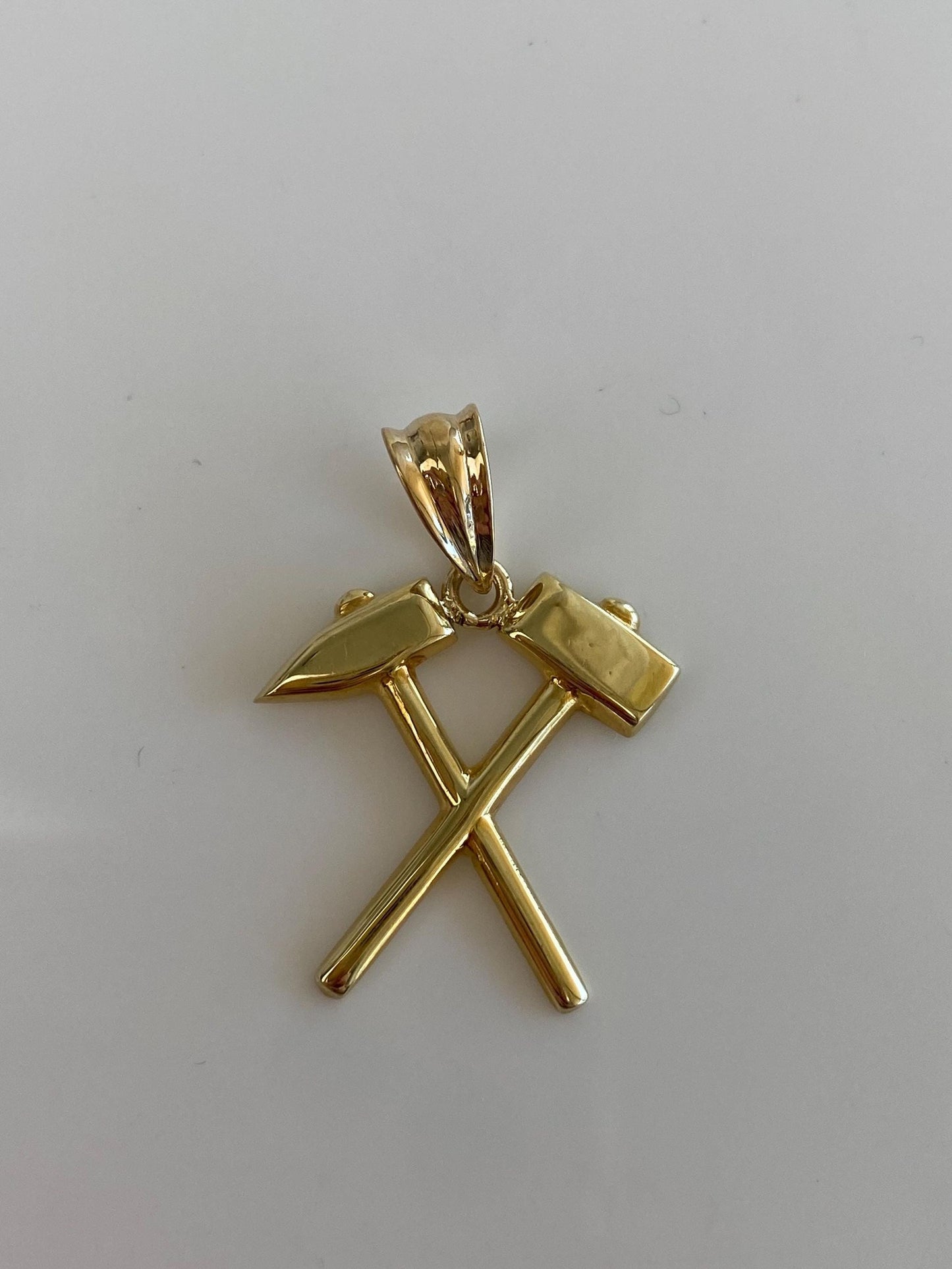Tiffany & Co. Solid 14k Yellow Gold Miners Blacksmith Hammer and Chisel Charm