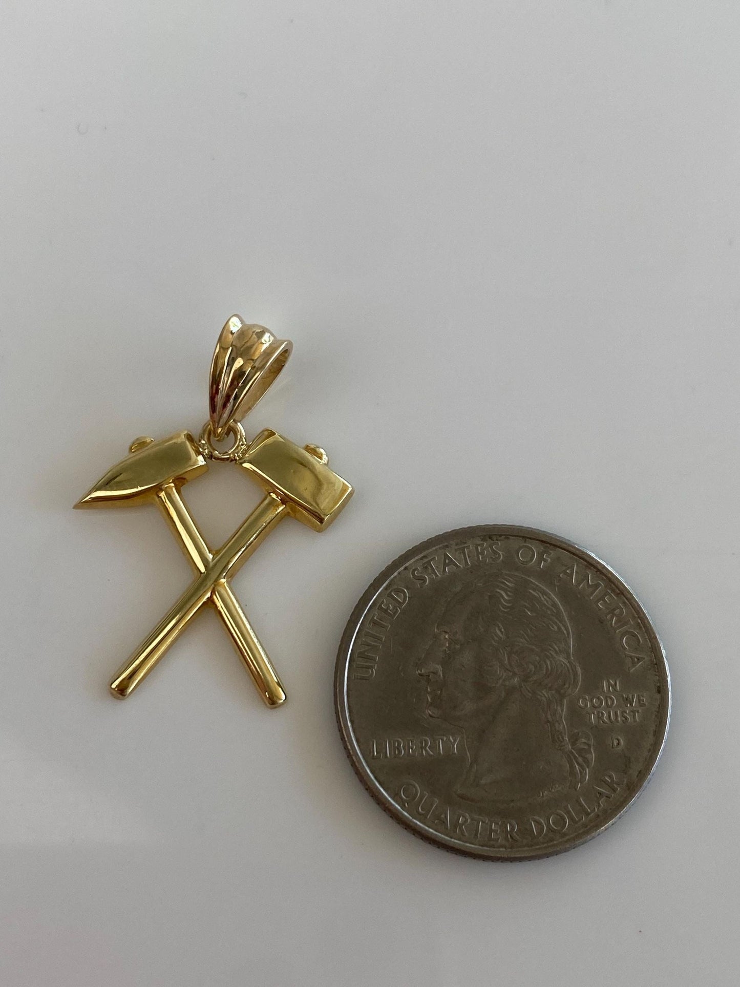Tiffany & Co. Solid 14k Yellow Gold Miners Blacksmith Hammer and Chisel Charm