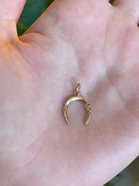 Vintage Solid 10k Yellow Gold Horseshoe Charm