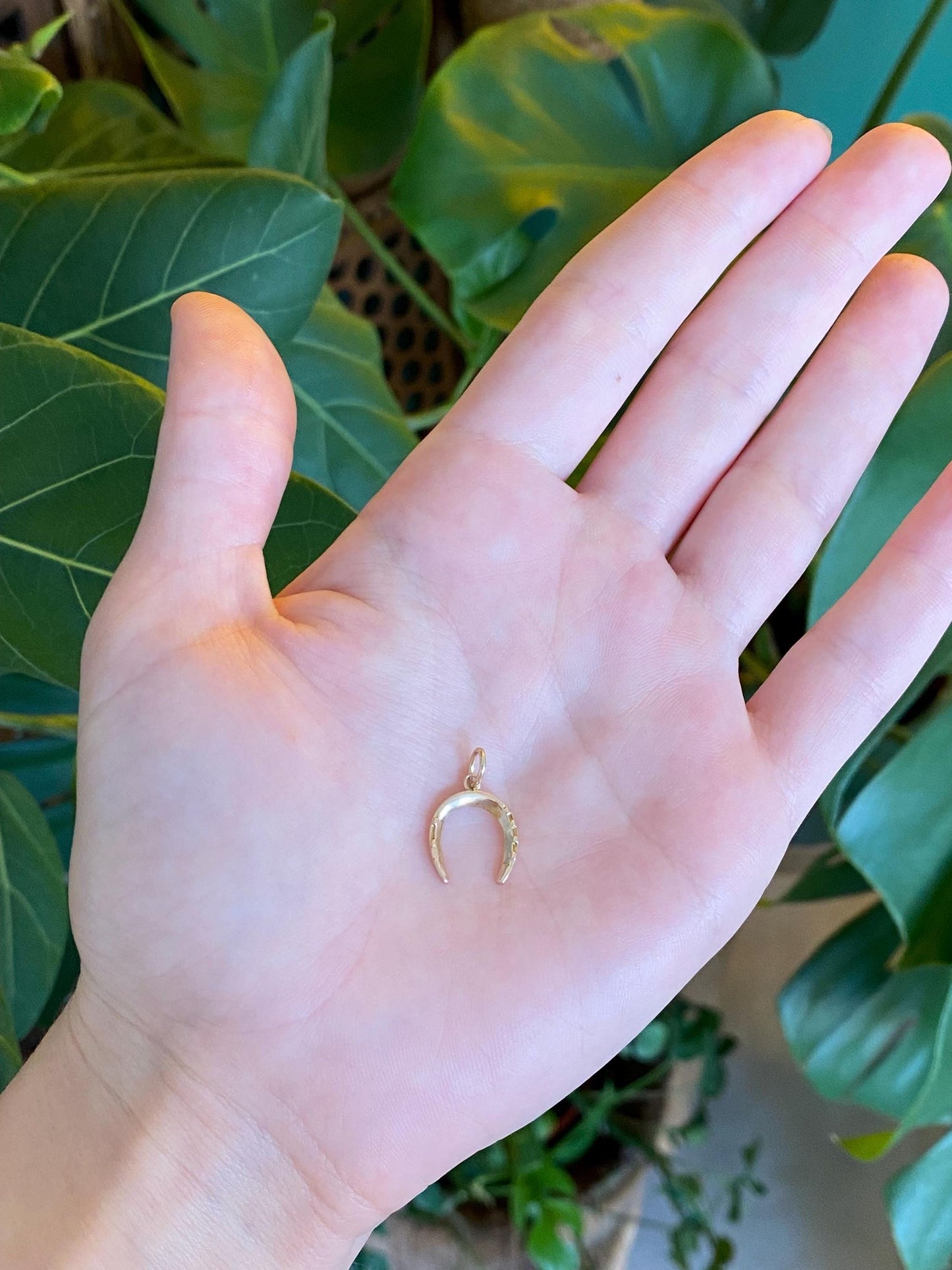 Vintage Solid 10k Yellow Gold Horseshoe Charm