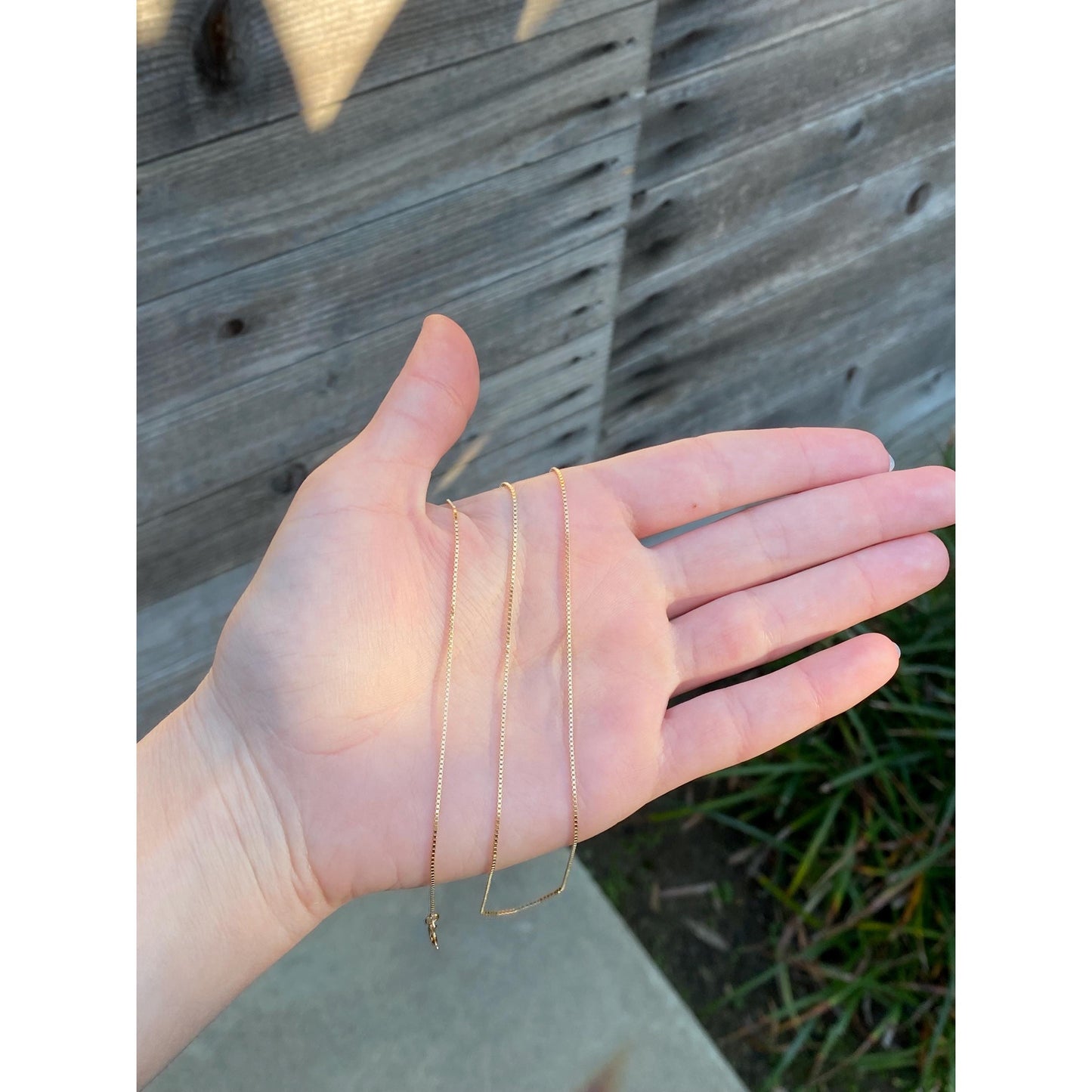 Vintage Solid 14k Yellow Gold Box Chain Necklace - 23.75 inches