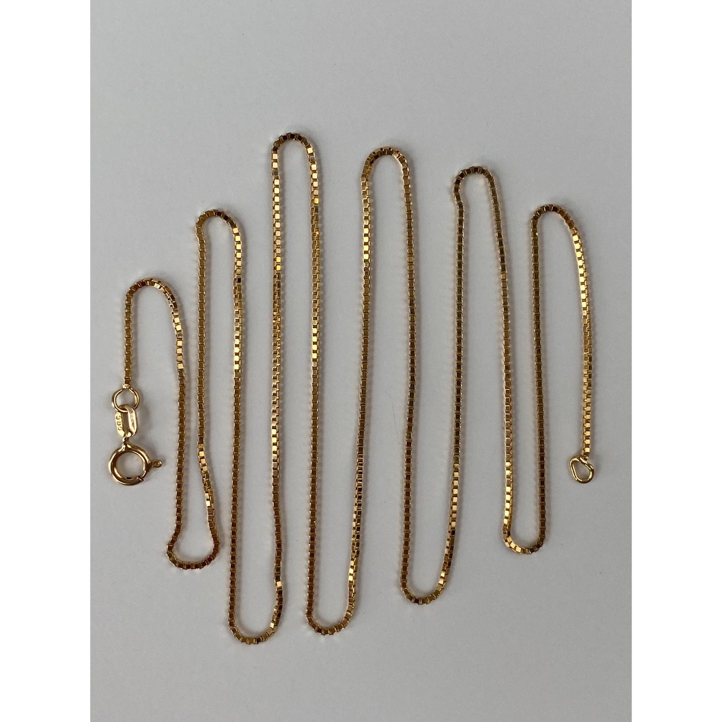 Vintage Solid 14k Yellow Gold Box Chain Necklace - 23.75 inches